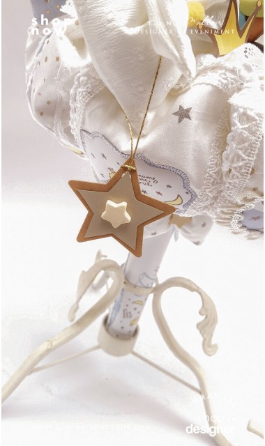 Lumanare botez Le Petit Prince cu figurina Micul Print lucrata manual 8